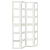 Divisorio Ambienti 4Pannelli Bianco Legno Massello di Paulownia