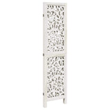 Divisorio Ambienti 3Pannelli Bianco Legno Massello di Paulownia