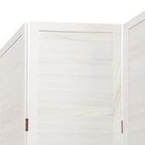 Divisorio Ambienti 6Pannelli Bianco Legno Massello di Paulownia