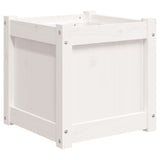 Fioriera da Giardino Bianca 40x40x40 cm Legno Massello di Pino