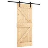 Porta Scorrevole con Set Hardware 85x210 cm Legno Massello Pino