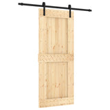 Porta Scorrevole con Set Hardware 85x210 cm Legno Massello Pino