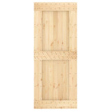 Porta Scorrevole con Set Hardware 85x210 cm Legno Massello Pino