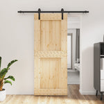 Porta Scorrevole con Set Hardware 85x210 cm Legno Massello Pino