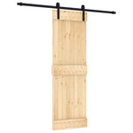 Porta Scorrevole con Set Hardware 70x210 cm Legno Massello Pino