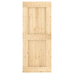 Porta Scorrevole con Set Hardware 85x210 cm Legno Massello Pino