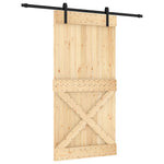 Porta Scorrevole con Set Hardware 100x210cm Legno Massello Pino