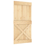 Porta Scorrevole con Set Hardware 100x210cm Legno Massello Pino