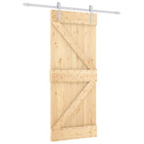 Porta Scorrevole con Set Hardware 85x210 cm Legno Massello Pino