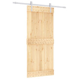 Porta Scorrevole con Set Hardware 90x210 cm Legno Massello Pino