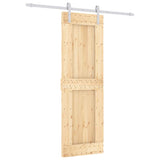 Porta Scorrevole con Set Hardware 70x210 cm Legno Massello Pino