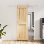 Porta Scorrevole con Set Hardware 70x210 cm Legno Massello Pino