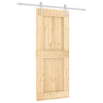 Porta Scorrevole con Set Hardware 85x210 cm Legno Massello Pino