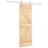 Porta Scorrevole con Set Hardware 70x210 cm Legno Massello Pino