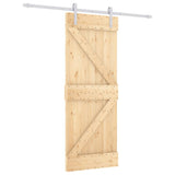 Porta Scorrevole con Set Hardware 80x210 cm Legno Massello Pino