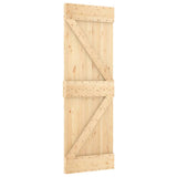 Porta Scorrevole con Set Hardware 80x210 cm Legno Massello Pino