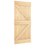 Porta Scorrevole con Set Hardware 100x210cm Legno Massello Pino