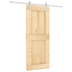 Porta Scorrevole con Set Hardware 85x210 cm Legno Massello Pino