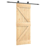 Porta Scorrevole con Set Hardware 70x210 cm Legno Massello Pino