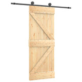 Porta Scorrevole con Set Hardware 85x210 cm Legno Massello Pino