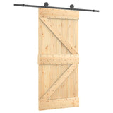 Porta Scorrevole con Set Hardware 95x210 cm Legno Massello Pino