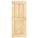 Porta Scorrevole con Set Hardware 85x210 cm Legno Massello Pino