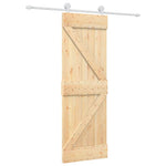 Porta Scorrevole con Set Hardware 70x210 cm Legno Massello Pino