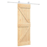 Porta Scorrevole con Set Hardware 70x210 cm Legno Massello Pino