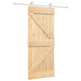 Porta Scorrevole con Set Hardware 85x210 cm Legno Massello Pino