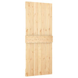 Porta Scorrevole con Set Hardware 80x210 cm Legno Massello Pino
