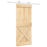 Porta Scorrevole con Set Hardware 85x210 cm Legno Massello Pino