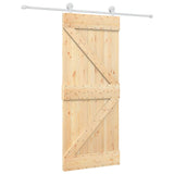 Porta Scorrevole con Set Hardware 85x210 cm Legno Massello Pino