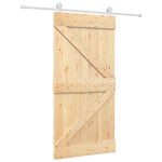 Porta Scorrevole con Set Hardware 100x210cm Legno Massello Pino