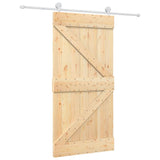 Porta Scorrevole con Set Hardware 100x210cm Legno Massello Pino