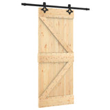 Porta Scorrevole con Set Hardware 85x210 cm Legno Massello Pino