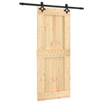Porta Scorrevole con Set Hardware 85x210 cm Legno Massello Pino