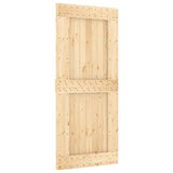 Porta Scorrevole con Set Hardware 90x210 cm Legno Massello Pino