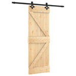 Porta Scorrevole con Set Hardware 70x210 cm Legno Massello Pino