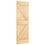 Porta Scorrevole con Set Hardware 70x210 cm Legno Massello Pino