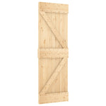 Porta Scorrevole con Set Hardware 70x210 cm Legno Massello Pino