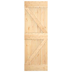 Porta Scorrevole con Set Hardware 70x210 cm Legno Massello Pino