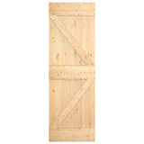 Porta Scorrevole con Set Hardware 70x210 cm Legno Massello Pino