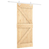 Porta Scorrevole con Set Hardware 80x210 cm Legno Massello Pino