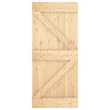 Porta Scorrevole con Set Hardware 90x210 cm Legno Massello Pino