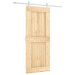 Porta Scorrevole con Set Hardware 85x210 cm Legno Massello Pino