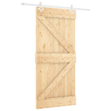 Porta Scorrevole con Set Hardware 100x210cm Legno Massello Pino