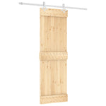 Porta Scorrevole con Set Hardware 70x210 cm Legno Massello Pino