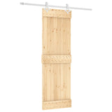 Porta Scorrevole con Set Hardware 70x210 cm Legno Massello Pino