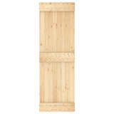 Porta Scorrevole con Set Hardware 70x210 cm Legno Massello Pino