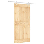 Porta Scorrevole con Set Hardware 95x210 cm Legno Massello Pino